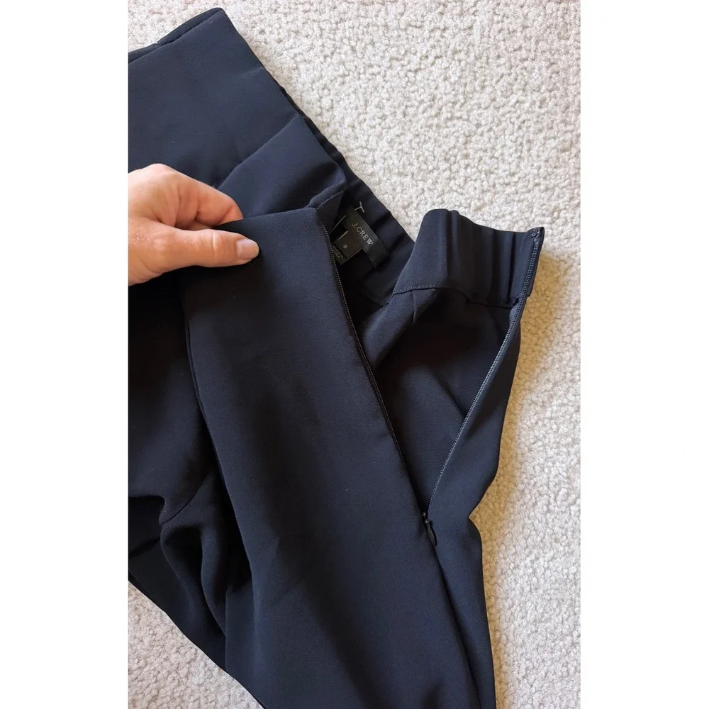 J.CREW Wide Leg Pleated Pants Matte Crepe NEW H2815 Black size 8